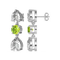 Pear Drop Three-Stone Dangling Earrings