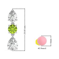 Pear Drop Three-Stone Dangling Earrings