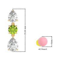 Pear Drop Three-Stone Dangling Earrings
