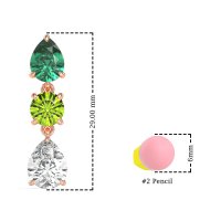 Pear Drop Three-Stone Dangling Earrings