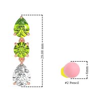 Pear Drop Three-Stone Dangling Earrings