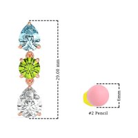 Pear Drop Three-Stone Dangling Earrings
