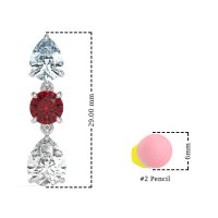Pear Drop Three-Stone Dangling Earrings