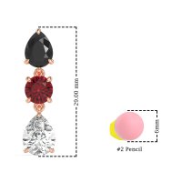 Pear Drop Three-Stone Dangling Earrings