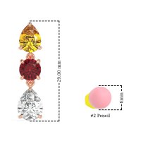 Pear Drop Three-Stone Dangling Earrings