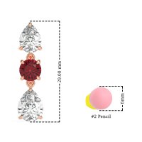 Pear Drop Three-Stone Dangling Earrings