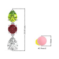 Pear Drop Three-Stone Dangling Earrings