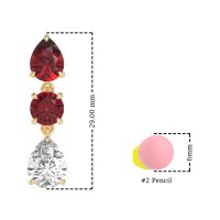 Pear Drop Three-Stone Dangling Earrings