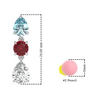 Pear Drop Three-Stone Dangling Earrings