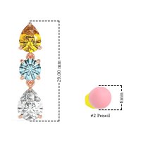 Pear Drop Three-Stone Dangling Earrings