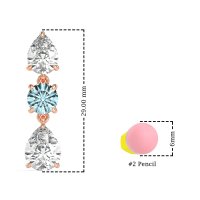 Pear Drop Three-Stone Dangling Earrings