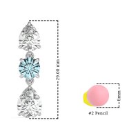 Pear Drop Three-Stone Dangling Earrings
