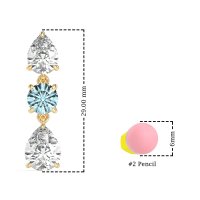 Pear Drop Three-Stone Dangling Earrings