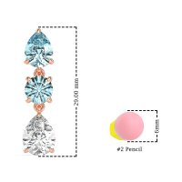 Pear Drop Three-Stone Dangling Earrings