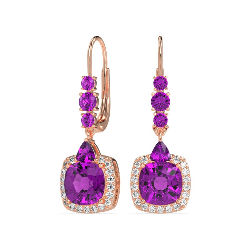 Art-Deco Halo Dangling Hook Earrings