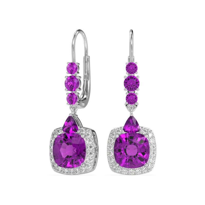 Art-Deco Halo Dangling Hook Earrings