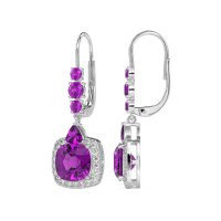 Art-Deco Halo Dangling Hook Earrings