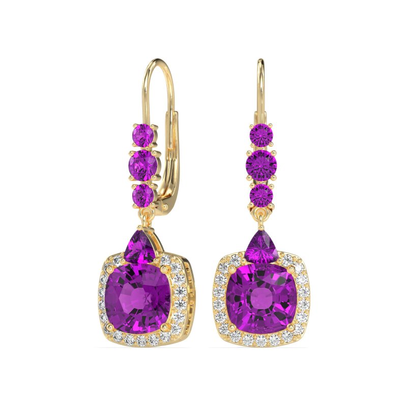 Art-Deco Halo Dangling Hook Earrings