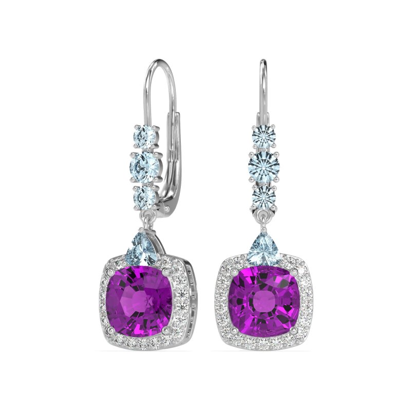 Art-Deco Halo Dangling Hook Earrings