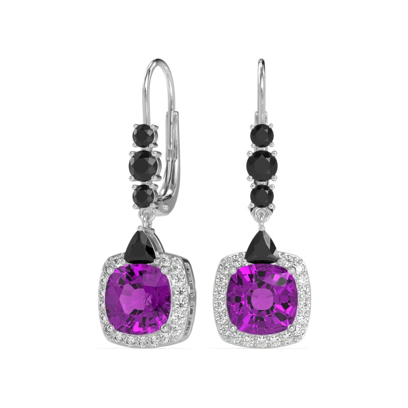 Art-Deco Halo Dangling Hook Earrings