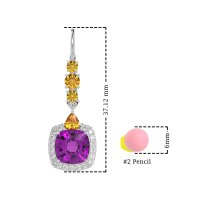 Art-Deco Halo Dangling Hook Earrings