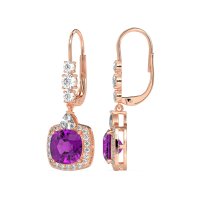 Art-Deco Halo Dangling Hook Earrings