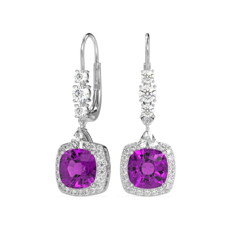 Art-Deco Halo Dangling Hook Earrings