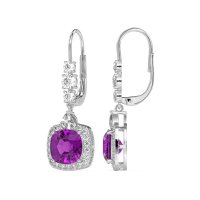 Art-Deco Halo Dangling Hook Earrings
