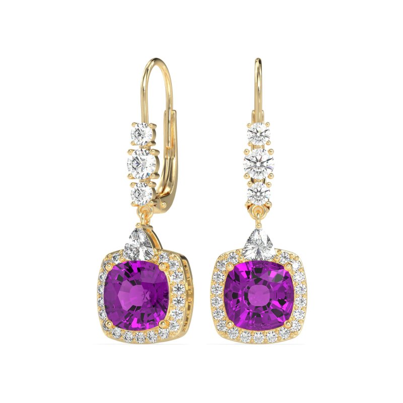 Art-Deco Halo Dangling Hook Earrings