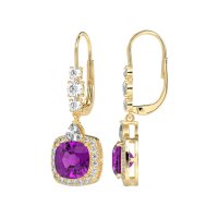Art-Deco Halo Dangling Hook Earrings