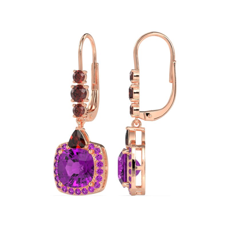Art-Deco Halo Dangling Hook Earrings
