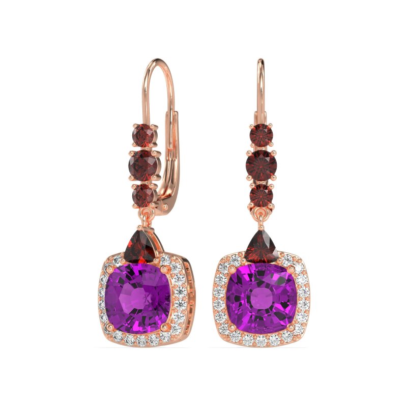 Art-Deco Halo Dangling Hook Earrings