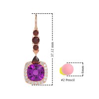 Art-Deco Halo Dangling Hook Earrings
