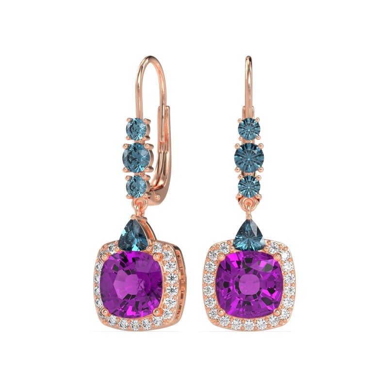 Art-Deco Halo Dangling Hook Earrings