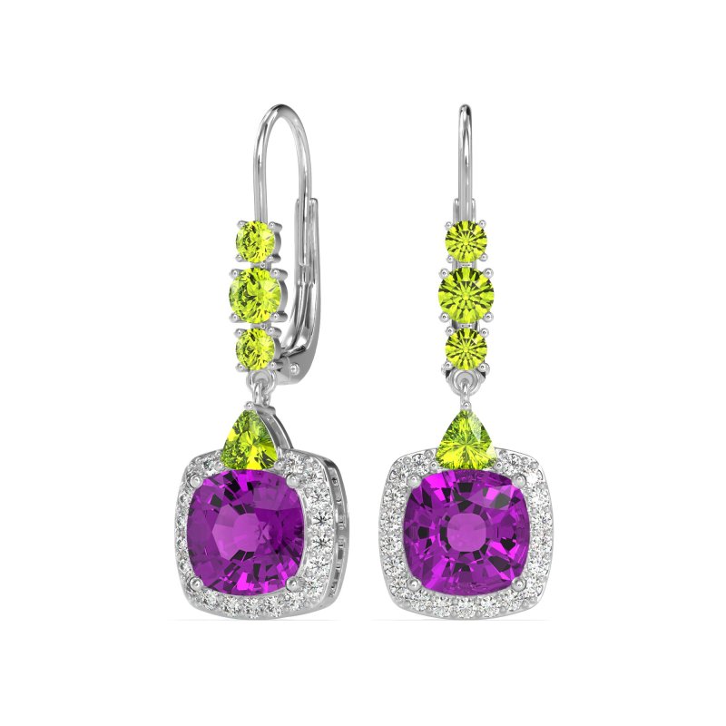 Art-Deco Halo Dangling Hook Earrings