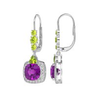 Art-Deco Halo Dangling Hook Earrings