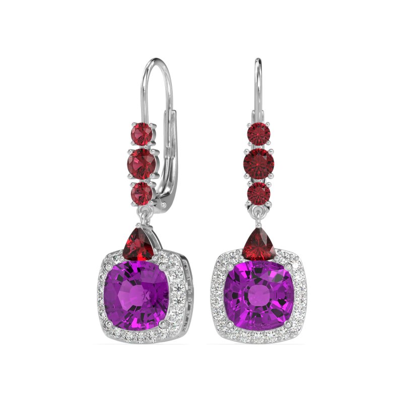 Art-Deco Halo Dangling Hook Earrings
