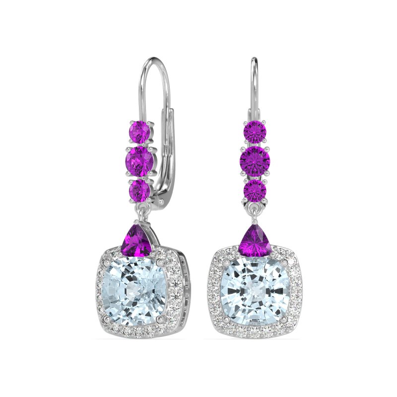 Art-Deco Halo Dangling Hook Earrings