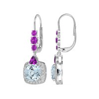 Art-Deco Halo Dangling Hook Earrings