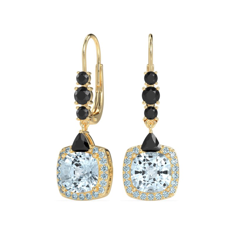 Art-Deco Halo Dangling Hook Earrings