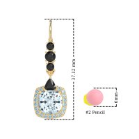 Art-Deco Halo Dangling Hook Earrings