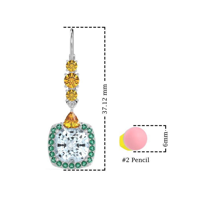 Art-Deco Halo Dangling Hook Earrings