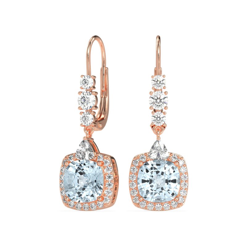 Art-Deco Halo Dangling Hook Earrings