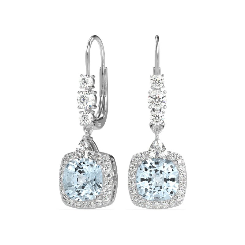 Art-Deco Halo Dangling Hook Earrings