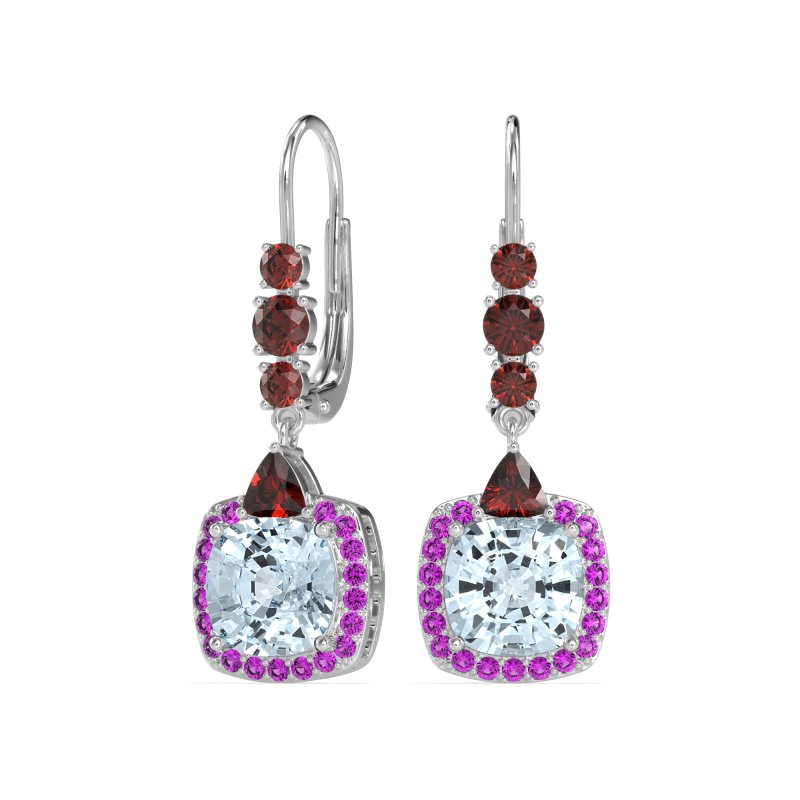 Art-Deco Halo Dangling Hook Earrings
