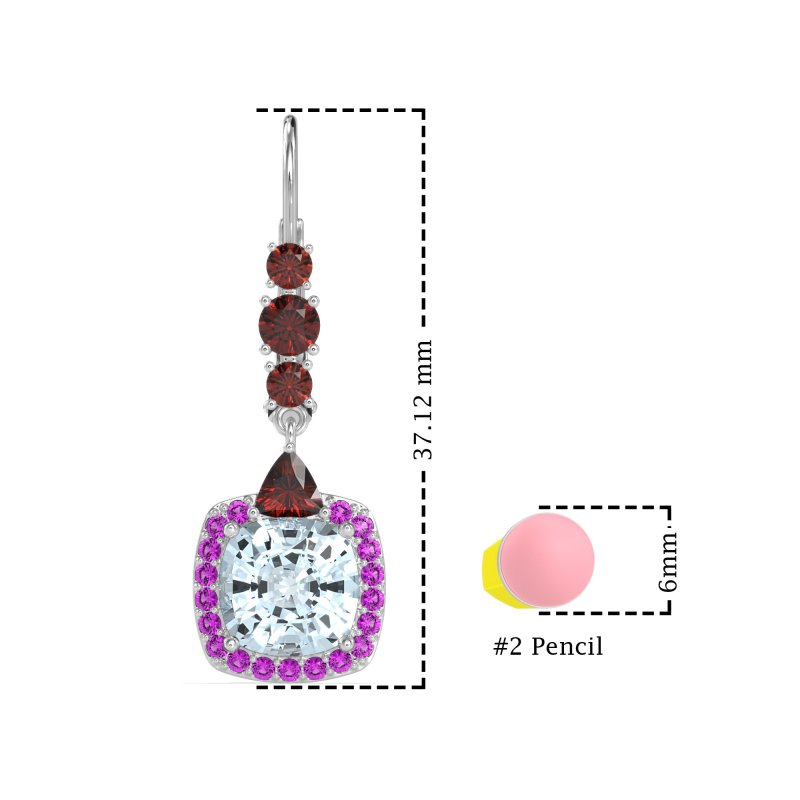 Art-Deco Halo Dangling Hook Earrings