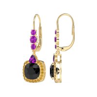Art-Deco Halo Dangling Hook Earrings