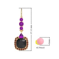 Art-Deco Halo Dangling Hook Earrings