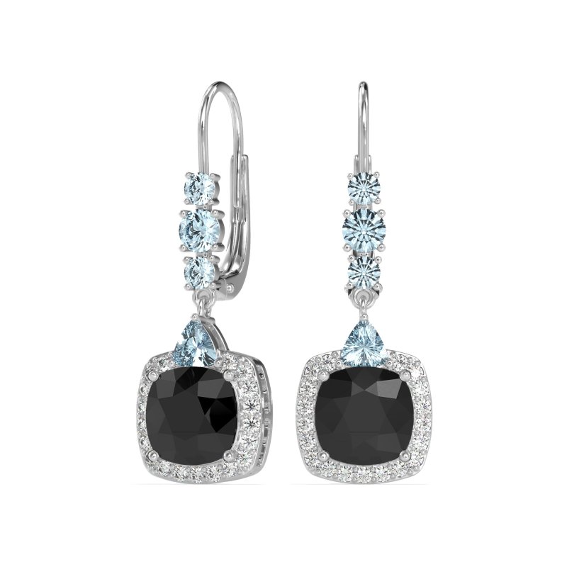 Art-Deco Halo Dangling Hook Earrings
