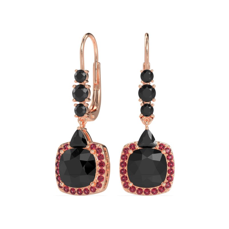 Art-Deco Halo Dangling Hook Earrings